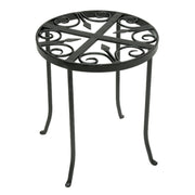 ACHLA Williamsburg Round 12in Plant Stand | Wrought Iron Graphite Powder Coat | Indoor & Outdoor Plant Display | 12 x 12 x 14 in | Model VTT-01