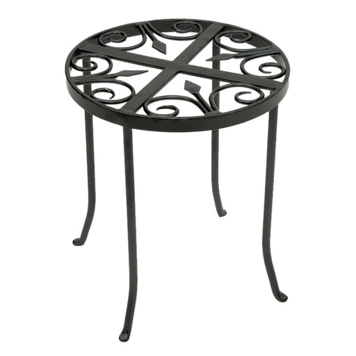ACHLA Williamsburg Round 12in Plant Stand | Wrought Iron Graphite Powder Coat | Indoor & Outdoor Plant Display | 12 x 12 x 14 in | Model VTT-01
