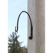 ACHLA Arc Wall Bracket 12in 2-Pack | Wrought Iron Black Powdercoat | Outdoor Planter & Bird Feeder Hook | 12 x 9 x 0.5 in | Model WB-03-2
