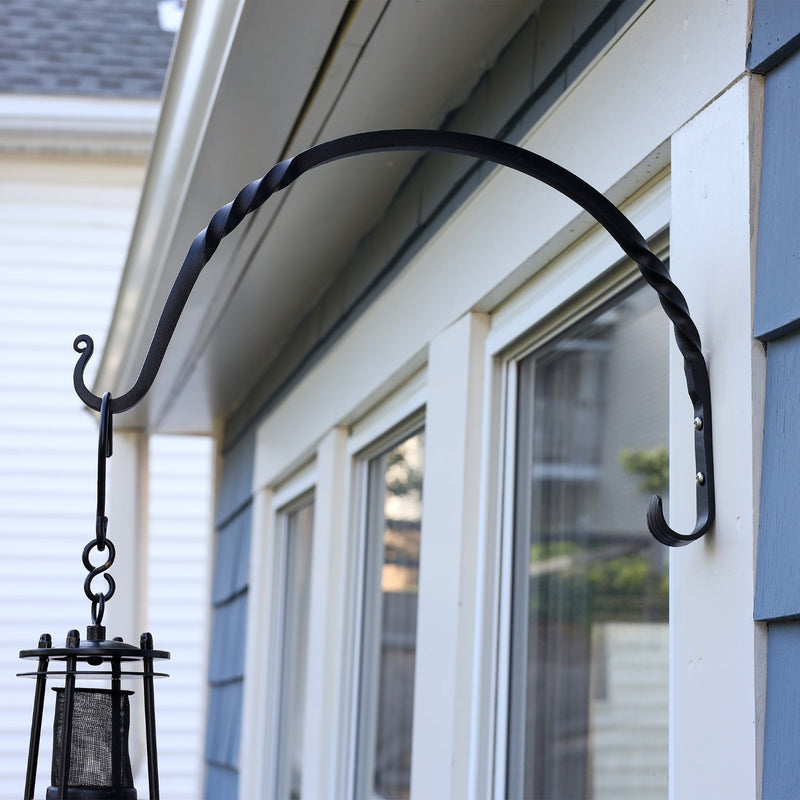 ACHLA Heavy Duty Arc Bracket 2-Pack | Traditional Wrought Iron Black Powdercoat | Outdoor Planter & Bird Feeder Hook | Model WB-03HD-2