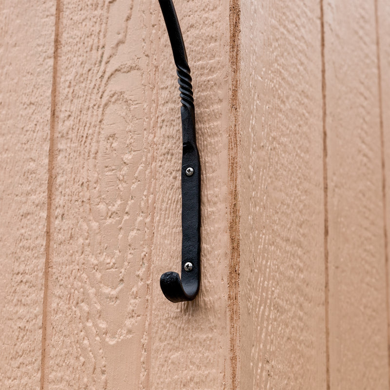 ACHLA Arc 18in Wall Bracket 2-Pack | Traditional Wrought Iron Black Powdercoat | Outdoor Planter & Bird Feeder Hanger | Model WB-04-2