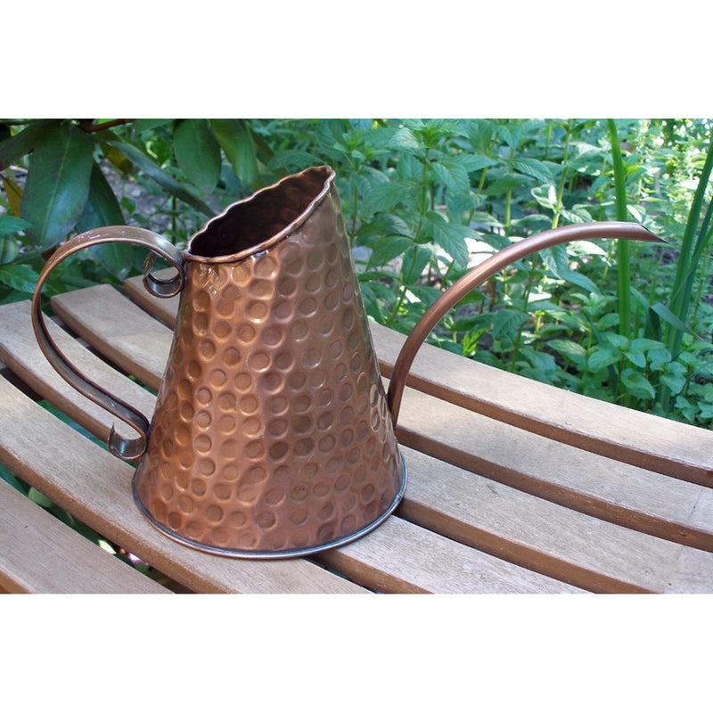 ACHLA Dainty Copper Watering Can | Hammered Copper Finish | Indoor & Outdoor Plant Care | 6.5in Dia x 7.5in H, 3 Pint Capacity | Model WC-06