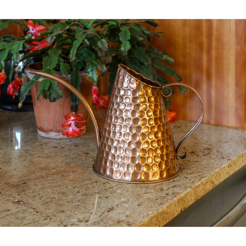 ACHLA Dainty Copper Watering Can | Hammered Copper Finish | Indoor & Outdoor Plant Care | 6.5in Dia x 7.5in H, 3 Pint Capacity | Model WC-06