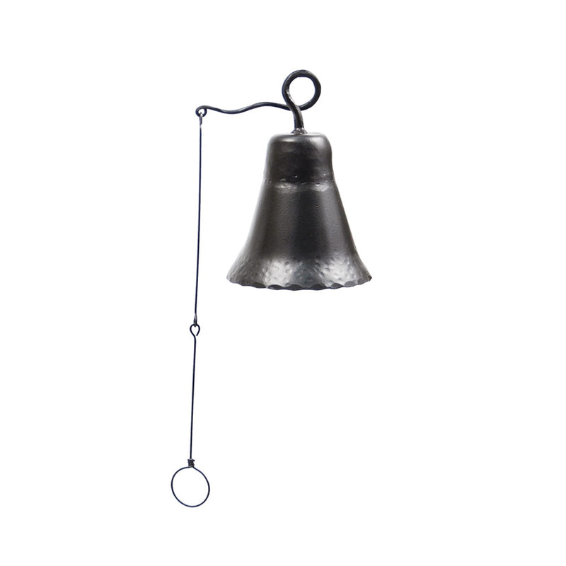 ACHLA Wrought Iron Bell, Medium 6in | Rustic Hand-Forged Iron | Outdoor Doorbell & Garden Decor | 6 x 6 x 8.75 in | Model WIB-02