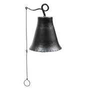 ACHLA Wrought Iron Bell Large | Hand-Forged Graphite Powder Coat | Outdoor Garden Doorbell & Dinner Bell | 8 x 8 x 12 in | Model WIB-03
