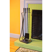 ACHLA Park Avenue Fireplace Tool Set | Black Cast and Wrought Iron | Living Room & Hearth Accessory | 8 x 11 x 32 in | Model WR-44BK