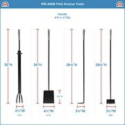ACHLA Park Avenue Tool Set | Nickel and Black Cast Iron | Fireplace & Hearth Accessory | 8 x 11 x 32 in | Model WR-44NB