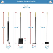ACHLA Park Avenue Fireplace Tool Set | Contemporary Cast Iron with Polished Brass Accents | Living Room Hearth & Fireplace | Model WR-44PB