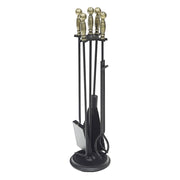 ACHLA Chelmsford Fireplace Tool Set | Antique Brass and Black Cast Iron | Living Room & Hearthside | 8 x 8 x 30 in | Model WR-45AB