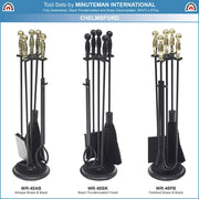 ACHLA Chelmsford Fireplace Tool Set | Antique Brass and Black Cast Iron | Living Room & Hearthside | 8 x 8 x 30 in | Model WR-45AB