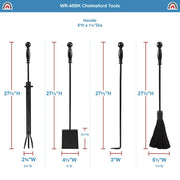 ACHLA Chelmsford Fireplace Tool Set | Black Cast Iron Ball-End Handles | Living Room & Hearth Accessory | 8 x 8 x 30 in, 4 Tools | Model WR-45BK