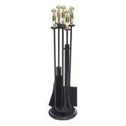 ACHLA Chelmsford Tool Set | Classic Ball-End Cast Iron Fireplace Tools | Living Room & Hearth Accessory | 8 x 8 x 30 in, 17 lbs | Model WR-45PB