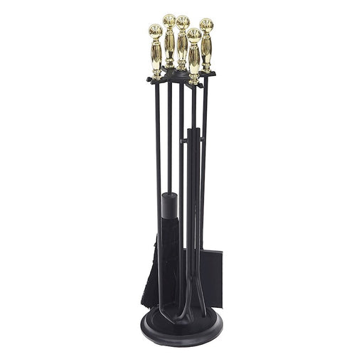 ACHLA Chelmsford Tool Set | Classic Ball-End Cast Iron Fireplace Tools | Living Room & Hearth Accessory | 8 x 8 x 30 in, 17 lbs | Model WR-45PB