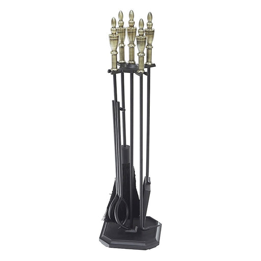 ACHLA Westford Fireplace Tool Set | Traditional Cast Iron with Antique Brass Handles | Living Room & Hearthside | 8 x 8 x 30 in | Model WR-47AB