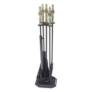 ACHLA Westford Fireplace Tool Set | Traditional Cast Iron with Antique Brass Handles | Living Room & Hearthside | 8 x 8 x 30 in | Model WR-47AB