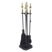 ACHLA Westford Fireplace Tool Set | Polished Brass and Black Cast Iron | Living Room & Hearth Accessory | 8 x 8 x 30 in | Model WR-47PB