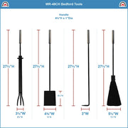 ACHLA Bedford Tool Set 30in Fireplace Tools & Stand | Contemporary Polished Chrome and Cast Iron | Living Room & Hearthside Fireplace | Model WR-48CH