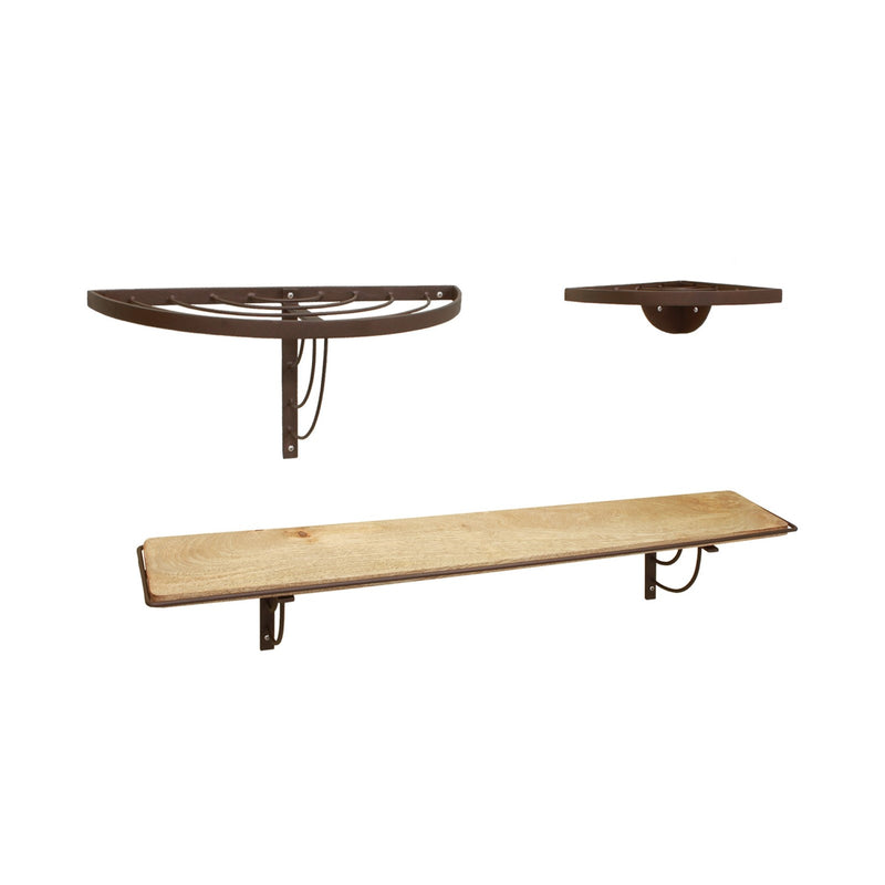 ACHLA Vita Corner Wall Shelf | Roman Bronze Wrought Iron | Indoor Plant Display for Kitchen, Bathroom & Porch | 11.75 x 8.25 x 3.25 in | Model WS-02Z