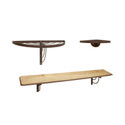 ACHLA Vita 36in Windowsill Shelf Bracket | Roman Bronze Wrought Iron and Mango Wood | Kitchen & Bathroom Plant Display | 36 x 6.25 x | Model WS-03Z-36