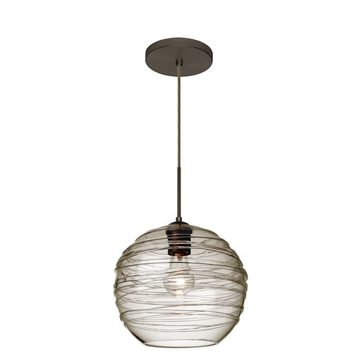 Besa Lighting Wave 10 1 Light Cord Pendant, Bronze/Gray