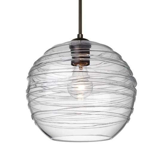 Besa Lighting Wave 10 1 Light Cord Pendant, Bronze/Clear - 1JT-462761-BR