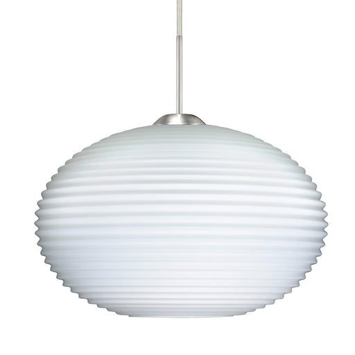 Besa Lighting Pape 10 1 Light Cord Pendant, Satin Nickel/White - 1JT-491207-SN