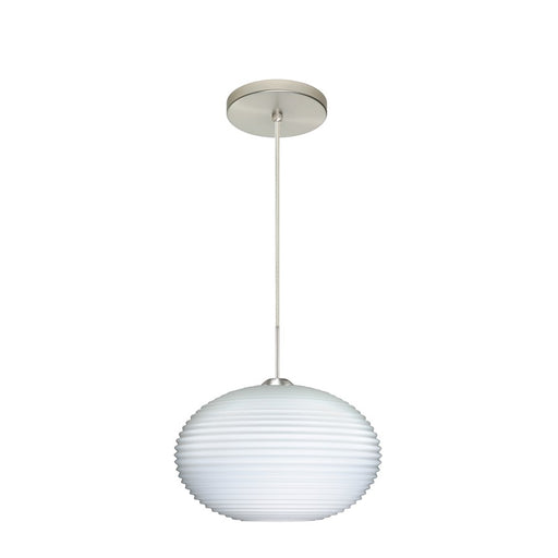 Besa Lighting Pape 12 1 Light LED Cord Pendant, Nickel/White