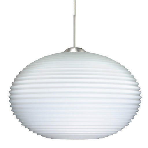 Besa Lighting Pape 12 1 Light Cord Pendant, Satin Nickel/White - 1JT-491307-SN