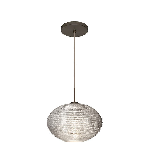 Besa Lighting Pape 12 1 Light Cord Pendant, Bronze/Crystal