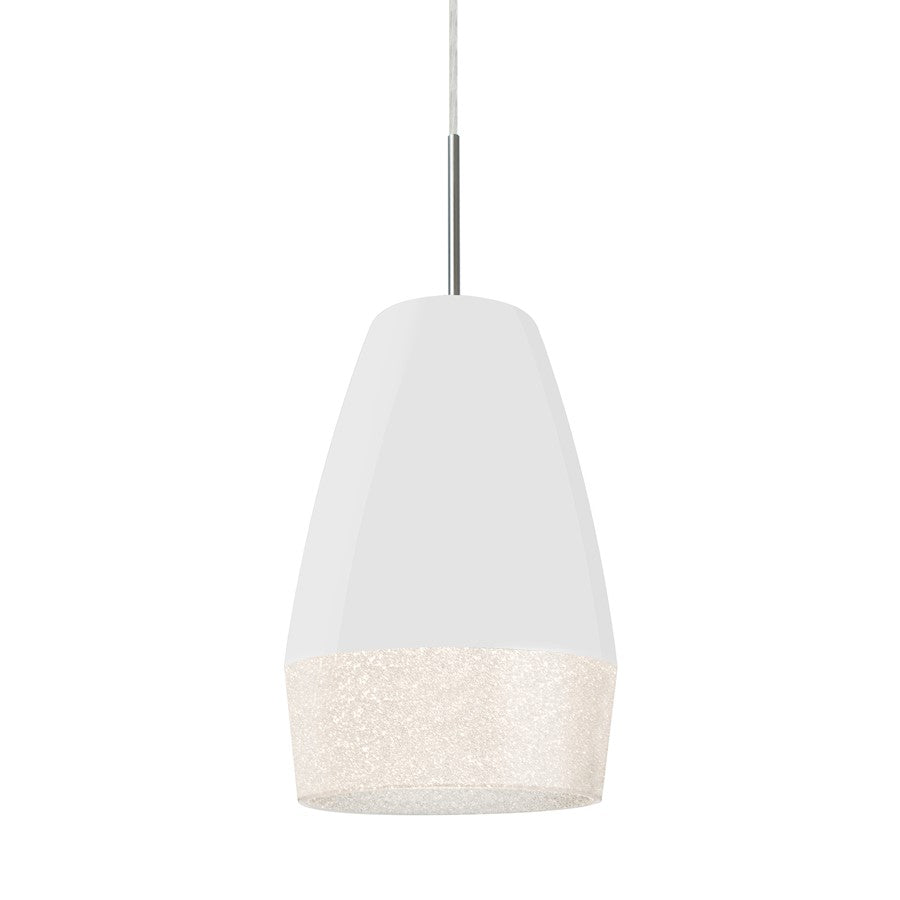 Besa Lighting Abu 12 1 Light LED Pendant, NickelWhite - 1JT-ABU12WH-LED-SN