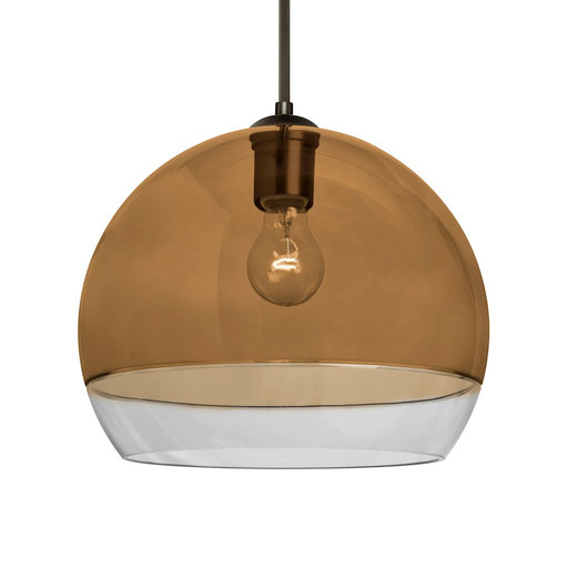 Besa Lighting Ally 12 1 Light Pendant, Bronze/Beige - 1JT-ALLY12AM-BR