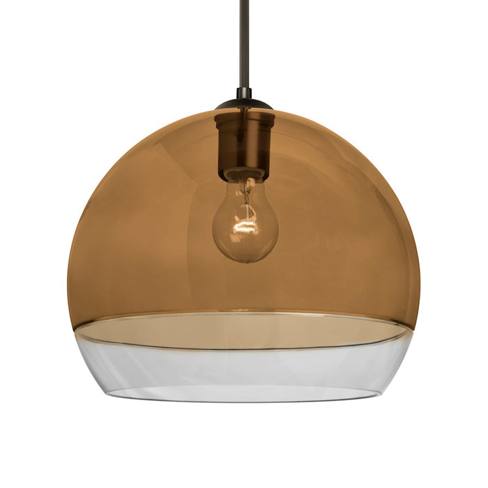 Besa Lighting Ally 12 1 Light Pendant, Bronze/Beige - 1JT-ALLY12AM-BR