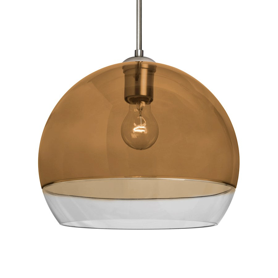 Besa Lighting Ally 12 1 Light Pendant, Satin Nickel/Beige - 1JT-ALLY12AM-SN