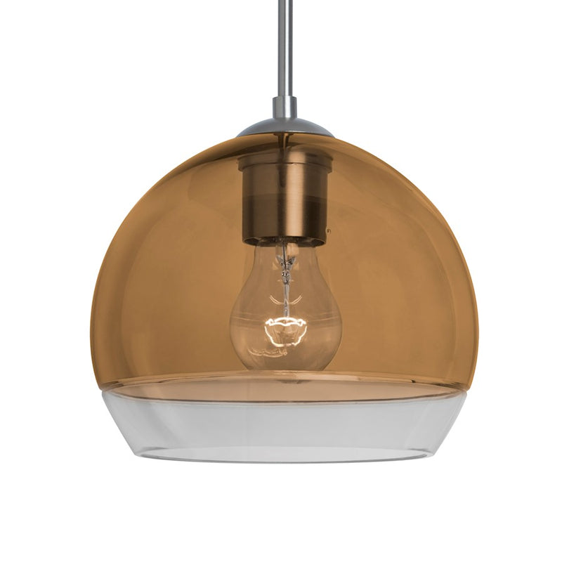 Besa Lighting Ally 8 8in 1-Light Pendant | Contemporary Satin Nickel and Beige Glass | Kitchen Island & Dining Room | Model 1JT-ALLY8AM-SN