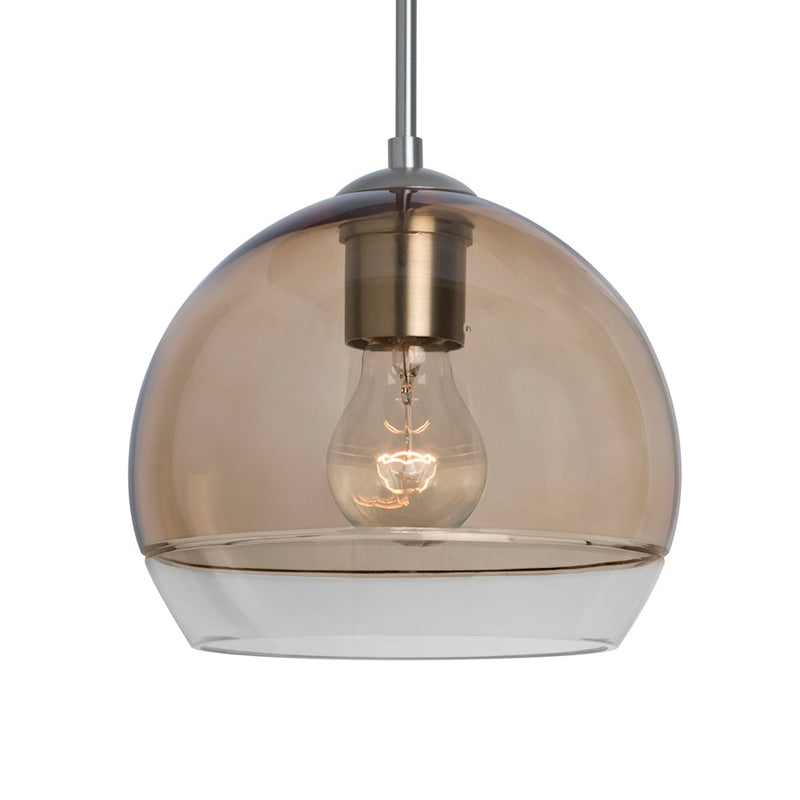 Besa Lighting Ally 8 8in 1-Light Pendant | Contemporary Satin Nickel and Gray Glass | Kitchen Island & Dining Room | Model 1JT-ALLY8SM-SN