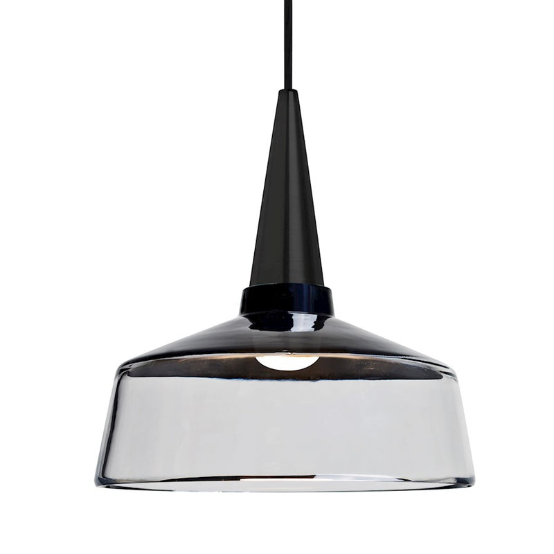 Besa Lighting Baron 10 10in 1-Light LED Pendant | Modern Black and Black Glass | Kitchen Island & Dining Room | Model 1JT-BARON10BK-LED-BK