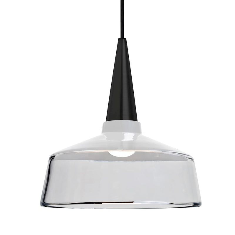 Besa Lighting Baron 10 10in 1-Light LED Pendant | Modern Black and White Glass | Kitchen Island & Dining Room | Model 1JT-BARON10WH-LED-BK