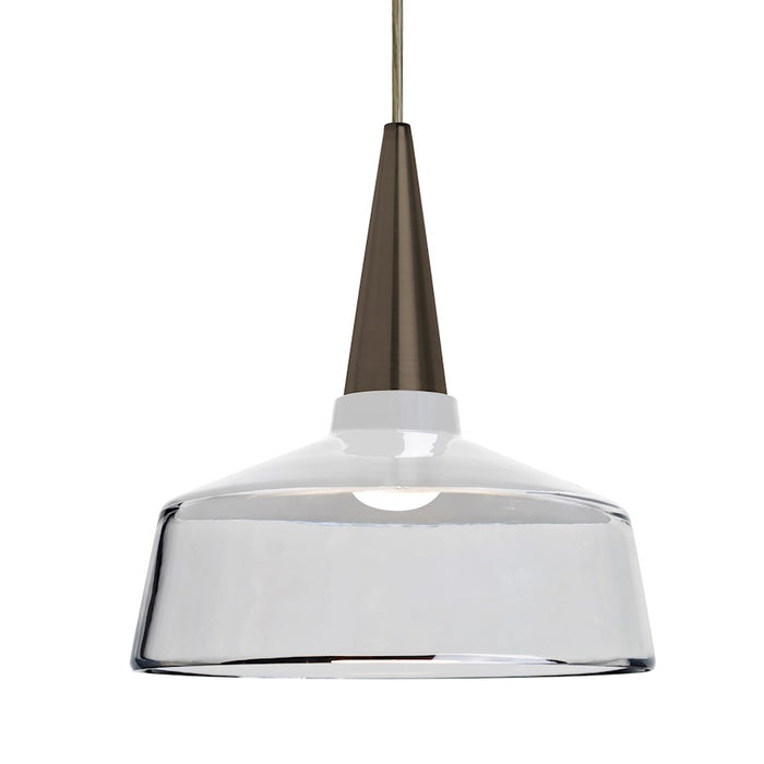 Besa Lighting Baron 10 1 Light LED Pendant, Bronze/White - 1JT-BARON10WH-LED-BR