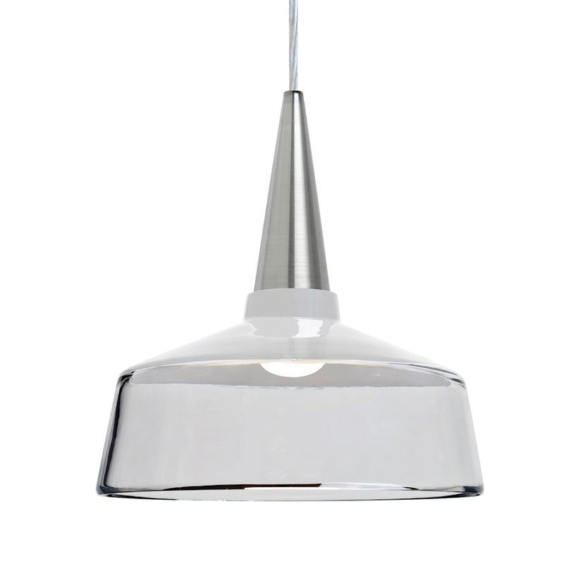 Besa Lighting Baron 10 10in 1-Light LED Pendant | Modern Satin Nickel and White Glass | Kitchen Island & Dining Room | Model 1JT-BARON10WH-LED-SN