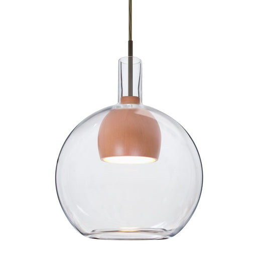 Besa Lighting Benji 1LT LED Cord Pendant, BZ/Clear/Medium - 1JT-BENJICLMD-LED-BR