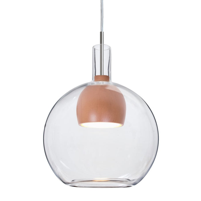 Besa Lighting Benji 1LT LED Cord Pendant, NK/Clear/Medium - 1JT-BENJICLMD-LED-SN