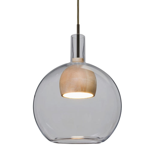 Besa Lighting Benji 1LT LED Cord Pendant, BZ/Gray/Natural - 1JT-BENJISMNA-LED-BR