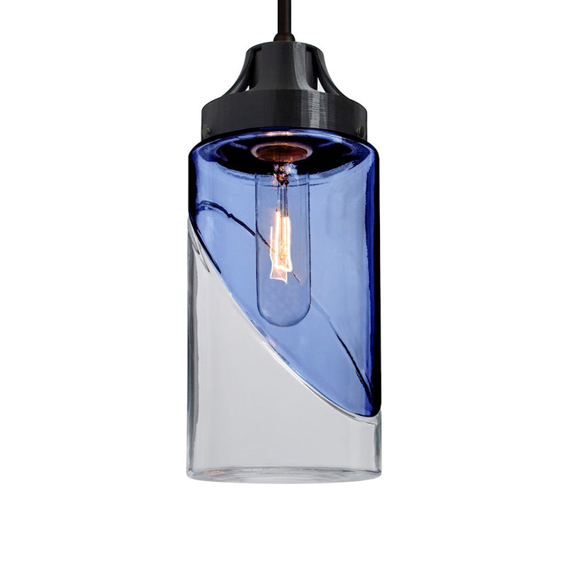 Besa Lighting Blink 1 Light Pendant, Black/Blue