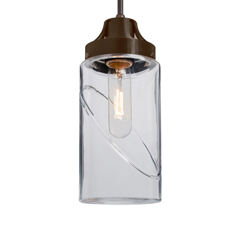 Besa Lighting Blink 4in 1-Light Pendant | Transitional Bronze and Clear Glass | Kitchen Island & Dining Room | 4.38 x 8 in | Model 1JT-BLINKCL-BR
