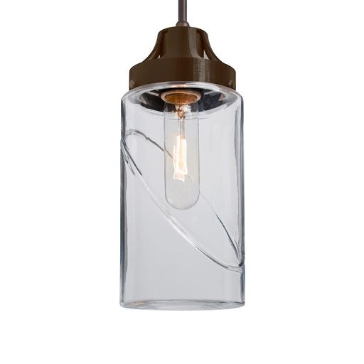 Besa Lighting Blink 1 Light Pendant, Bronze/Clear - 1JT-BLINKCL-BR