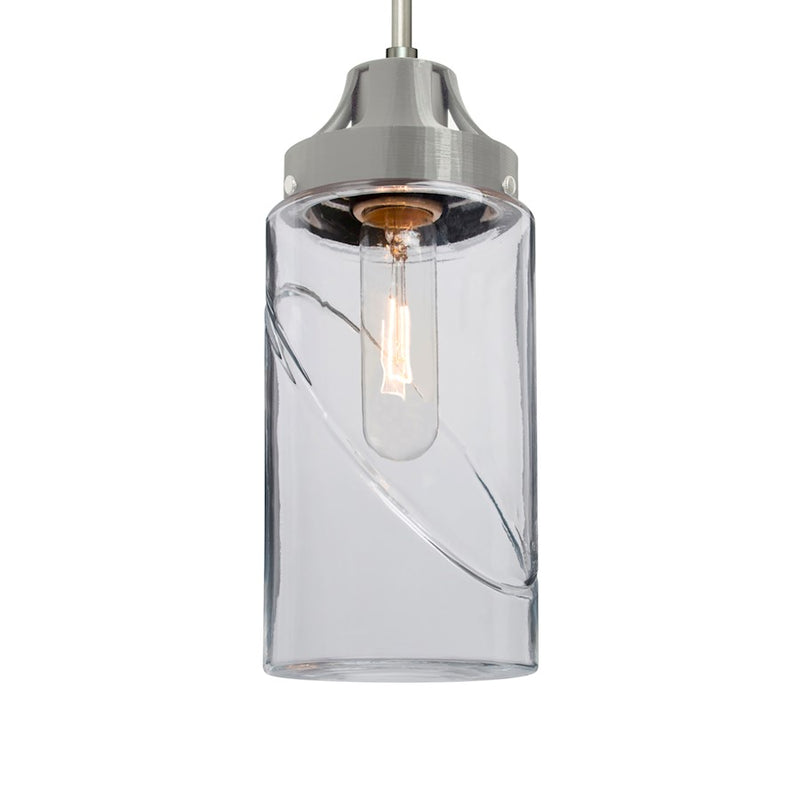 Besa Lighting Blink 4in 1-Light Pendant | Transitional Satin Nickel and Clear Glass | Kitchen Island & Dining Room | Model 1JT-BLINKCL-SN
