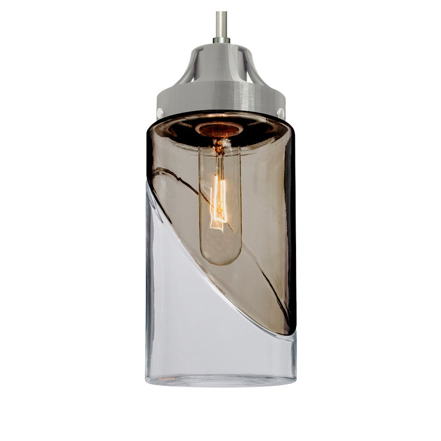 Besa Lighting Blink 1 Light Pendant, Satin Nickel/Gray - 1JT-BLINKSM-SN