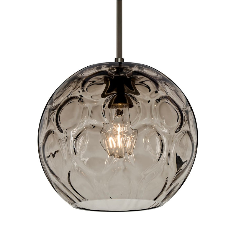 Besa Lighting Bombay 9in 1-Light Cord Pendant | Brushed Bronze and Smoke Glass | Kitchen Island & Dining Room | 9 x 8 in | Model 1JT-BOMYSM-BR