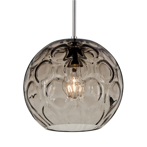 Besa Lighting Bombay 1 Light Cord Pendant, Satin Nickel/Gray - 1JT-BOMYSM-SN