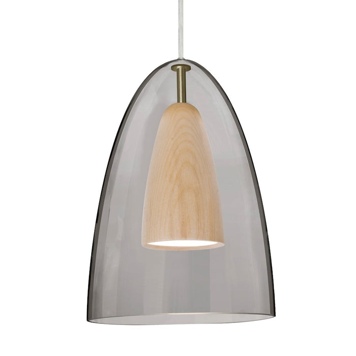 Besa Lighting Dano 1LT LED Cord Pendant, NK/Gray/Natural - 1JT-DANOSMNA-LED-SN